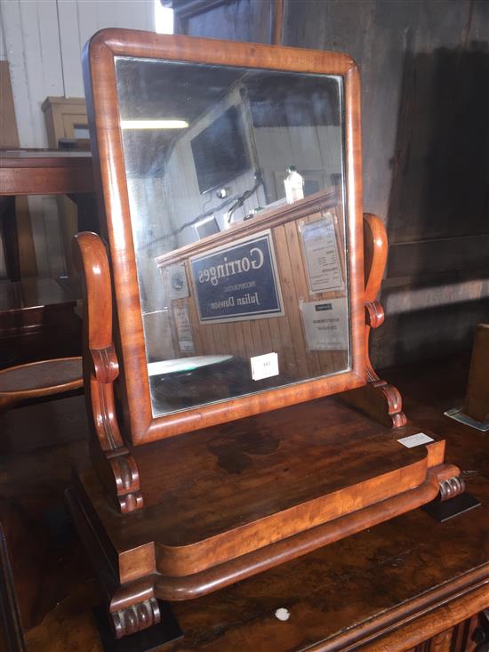 Victorian mahogany toilet mirror